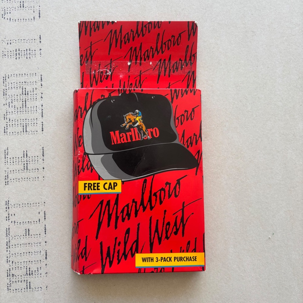 Vintage 90s Marlboro Wild West Hat Cap NEW IN BOX